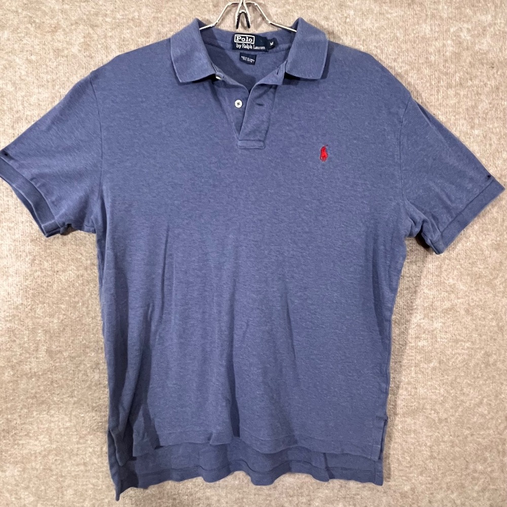 Polo Ralph Lauren Polo Shirt Mens M Blue Short Sleeve Classic Preppy Pony Logo